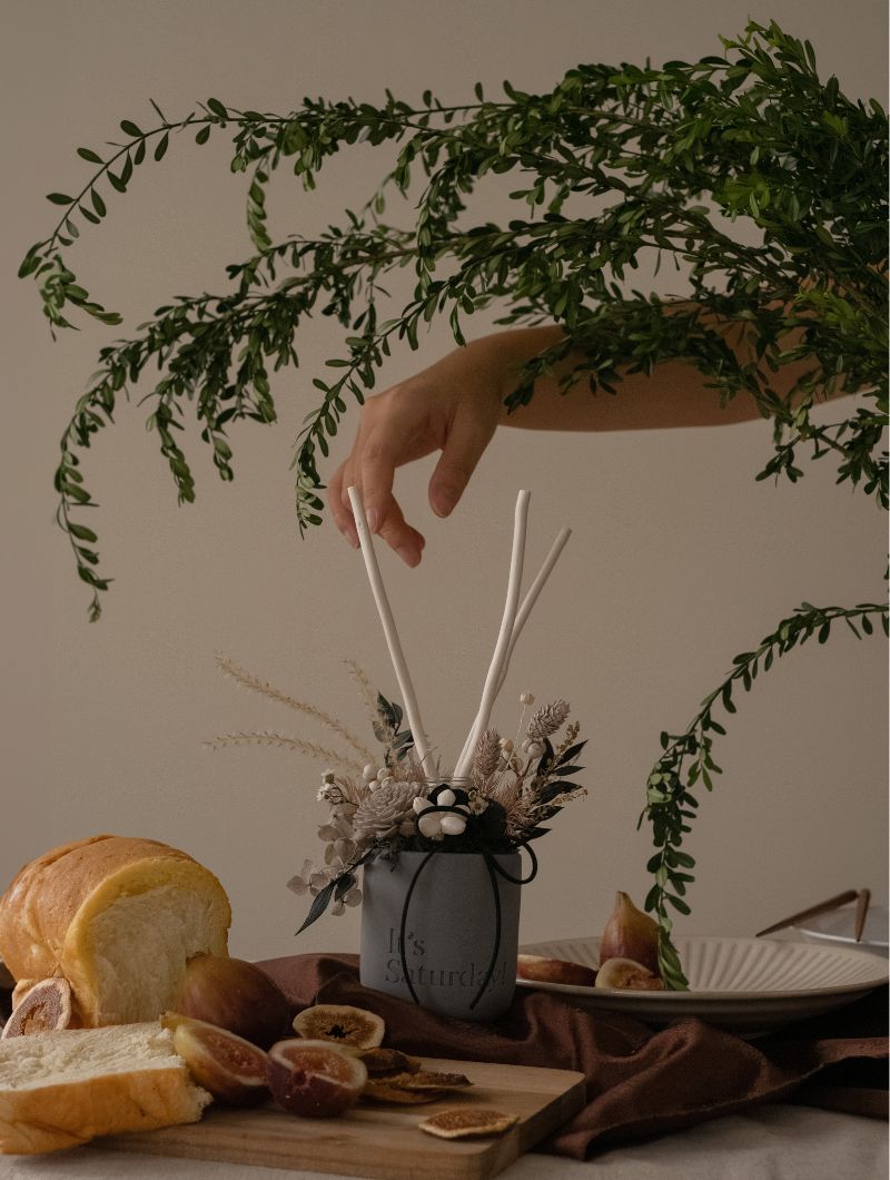 七夕情人節限定品 【 It's Sat x 浪花聯名款 】桌花擴香組 x 手工水泥杯