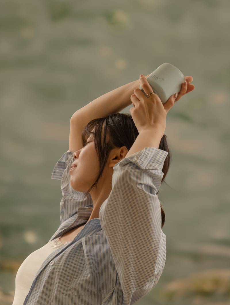 🌊【 Escape 夏季海洋系列 】No.004 花皂香調|寶寶藍 假日賴床 水泥香氛蠟燭